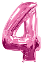 Pink Number Four Balloon